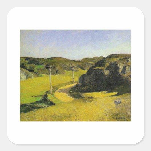 Straße in Maine - Edward Hopper Quadratischer Aufkleber (Vorderseite)