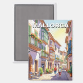 Straße in Mallorca Spanien Reisen Magnet (Vorderseite/Rückseite)