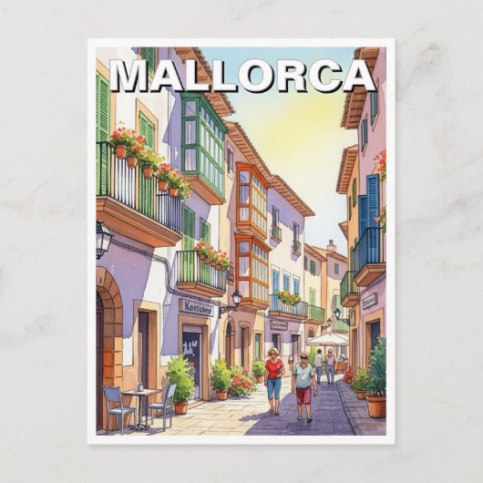 Straße in Mallorca Spanien Reisen Postkarte (Vorderseite)