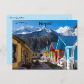 Straße in Manang Nepal Postkarte (Vorne/Hinten)