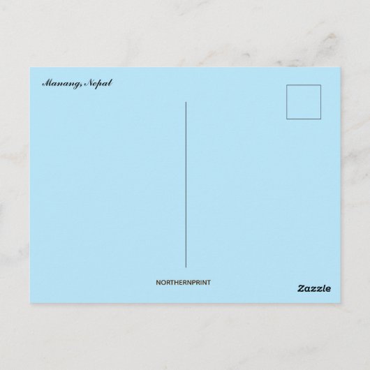 Straße in Manang Nepal Postkarte (Rückseite)