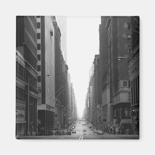 Straße in NY City B&W Magnet (Vorne)