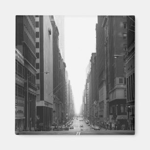 Straße in NY Stadt B&W Magnet
