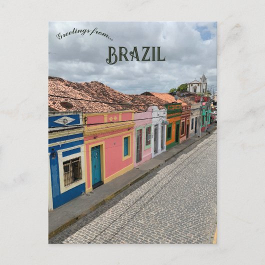 Straße in Olinda Brasilien Postkarte (Vorderseite)