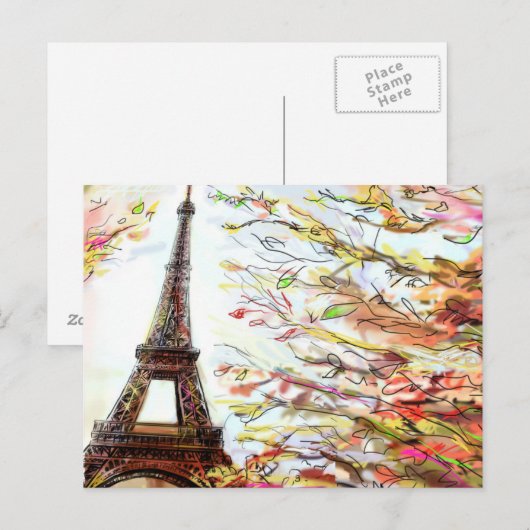 Straße in Paris - Abbildung 2 Postkarte (Vorne/Hinten)