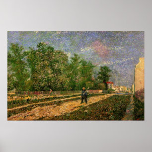 Straße in Paris mit Bäuerin von Vincent van Gogh Poster