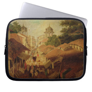 Straße in Patna, c.1825 (Öl auf Leinwand) Laptopschutzhülle
