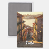 Straße in Porto Portugal Magnet (Vorderseite/Rückseite)