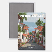 Straße in Puerto Vallarta Mexiko Magnet (Vorderseite/Rückseite)