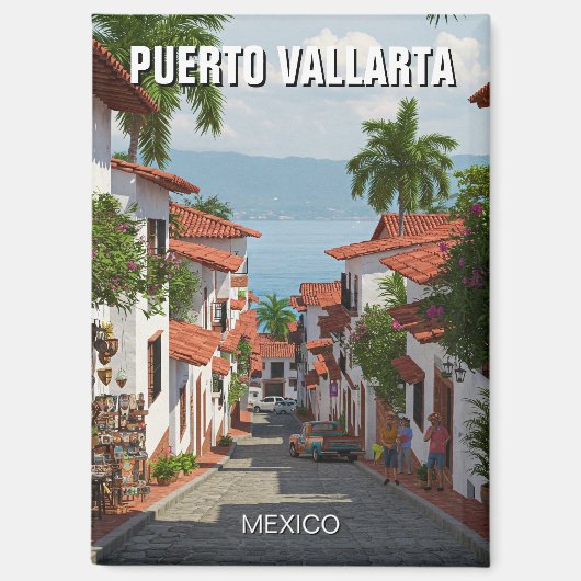 Straße in Puerto Vallarta Mexiko Magnet (Vorderseite)