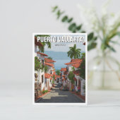 Straße in Puerto Vallarta Mexiko Postkarte (Stehend Vorderseite)