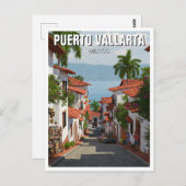 Straße in Puerto Vallarta Mexiko Postkarte (Vorne/Hinten)