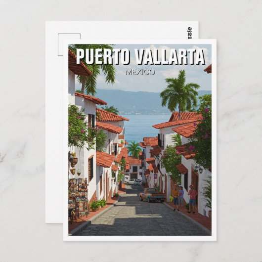 Straße in Puerto Vallarta Mexiko Postkarte (Vorne/Hinten)