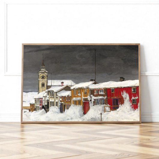 Straße in Røros im Winter (1903) Poster