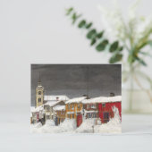 Straße in Røros im Winter, Winter Fine Art Postkarte (Stehend Vorderseite)