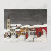 Straße in Røros im Winter, Winter Fine Art Postkarte (Vorderseite)
