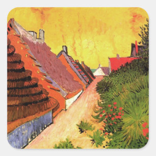 Straße in Saintes Maries von Vincent van Gogh Quadratischer Aufkleber