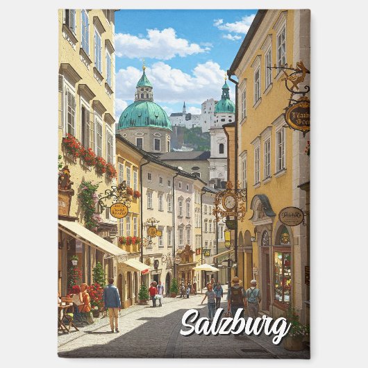 Straße in Salzburg Austria Travel Magnet (Vorderseite)
