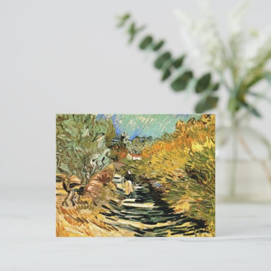 Straße in St Remy mit Abbildung von Vincent van Go (Stehend Vorderseite)