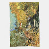 Straße in St Remy mit Abbildung von Vincent van Go Geschirrtuch (Vertikal)