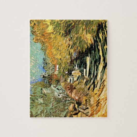 Straße in St Remy mit Abbildung von Vincent van Go Puzzle (Vertikal)