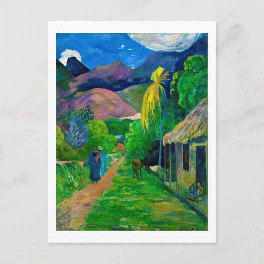 Straße in Tahiti, Gauguin Postkarte (Vorderseite)