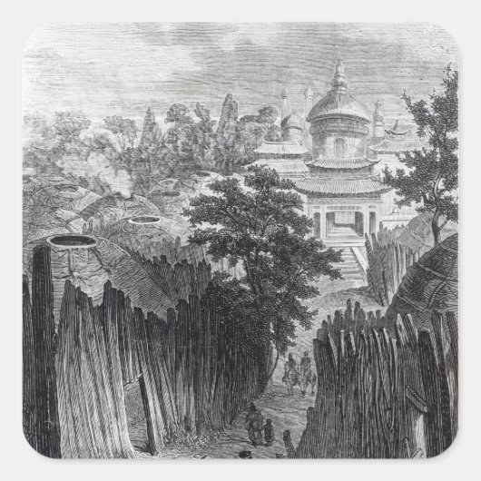 Straße in Urga Quadratischer Aufkleber (Vorderseite)