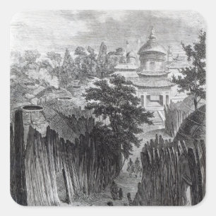 Straße in Urga Quadratischer Aufkleber