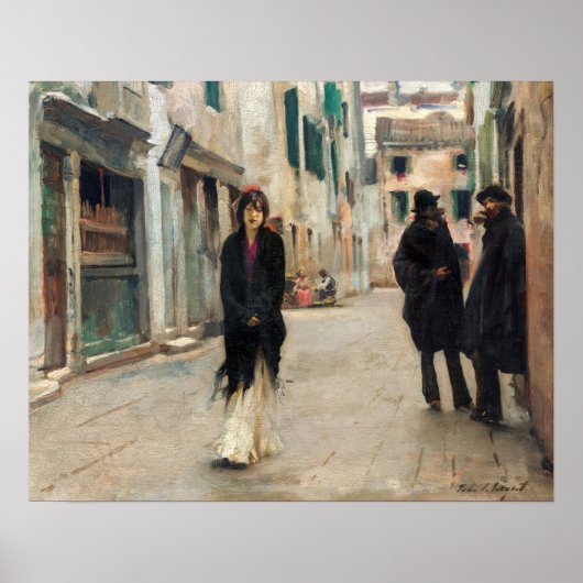Straße in Venedig (1882) von John Singer Sargent Poster (Vorne)