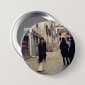 Straße in Venedig (Elegante Frau) (Singer Sargent) Button (Vorne & Hinten)