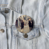 Straße in Venedig (Elegante Frau) (Singer Sargent) Button (Beispiel)