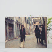 Straße in Venedig (Elegante Frau) (Singer Sargent) Karte (Stehend Vorderseite)