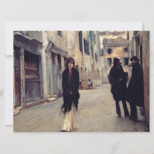 Straße in Venedig (Elegante Frau) (Singer Sargent) Karte (Vorderseite)