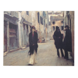 Straße in Venedig (Elegante Frau) (Singer Sargent) Notizblock