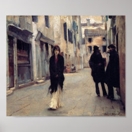 Straße in Venedig (Elegante Frau) (Singer Sargent) Poster