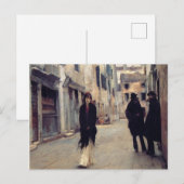 Straße in Venedig (Elegante Frau) (Singer Sargent) Postkarte (Vorne/Hinten)
