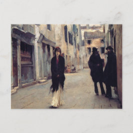 Straße in Venedig (Elegante Frau) (Singer Sargent) Postkarte