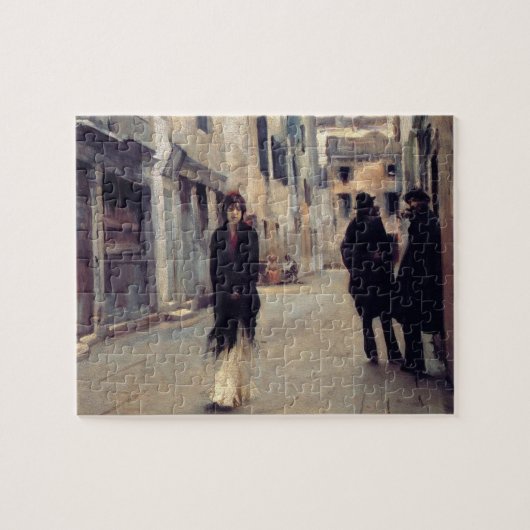 Straße in Venedig (Elegante Frau) (Singer Sargent) Puzzle (Horizontal)