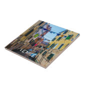 Straße in Venedig mit Wäsche waschen Kleider Itali Fliese (Seite)