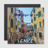 Straße in Venedig mit Wäsche waschen Kleider Itali Magnetkarte (Vorne/Hinten)