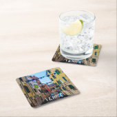 Straße in Venedig mit Wäsche waschen Kleider Itali Rechteckiger Pappuntersetzer (Vor Ort)