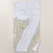 Straße Juan de Fuca Eintritt Nautic Chart Strandtuch (Vorderseite)