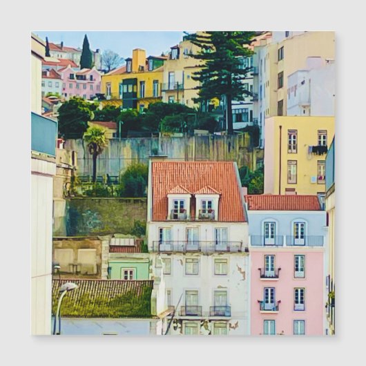 Straße, Lissabon Portugal Europa, Reisemagnet Magnetkarte (Vorderseite)