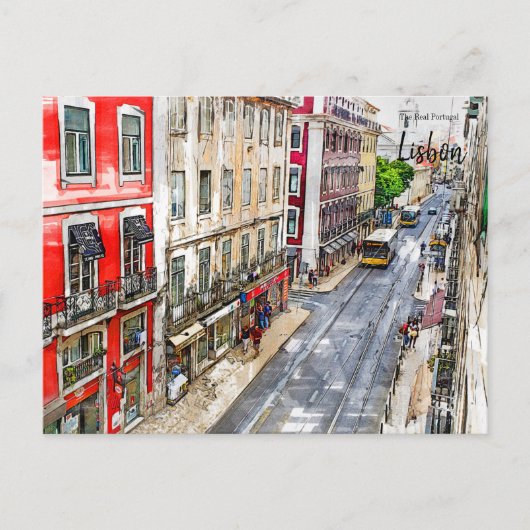 Straße Lissabon Postkarte (Vorderseite)