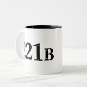 Straße London des Bäcker-221B - Adresse Sherlocks Zweifarbige Tasse (Vorderseite Links)