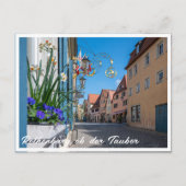 Straße mit Blume in Rothenburg ob der Tauber Postkarte (Vorderseite)