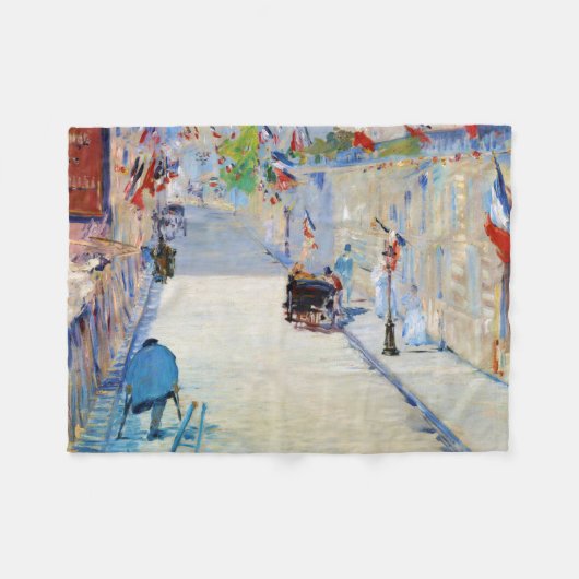 Straße mit französischen Flaggen, Manet Fleecedecke (Vorderseite (Horizontal))