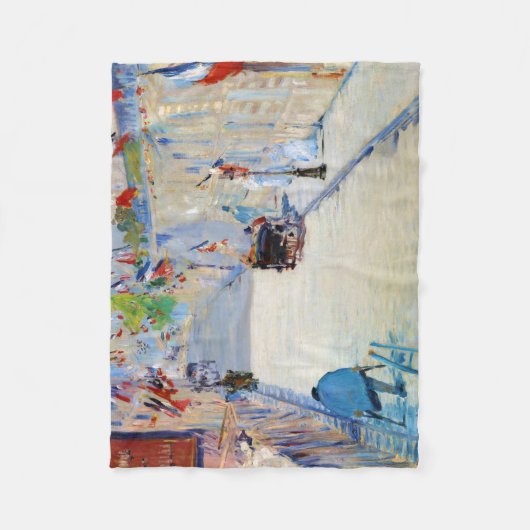 Straße mit französischen Flaggen, Manet Fleecedecke (Vorderseite)