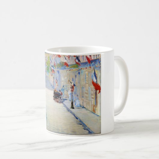 Straße mit französischen Flaggen, Manet Kaffeetasse (VorderseiteRechts)