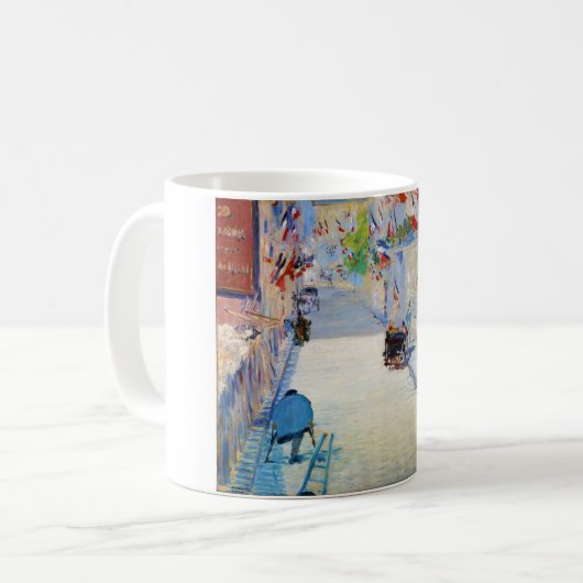 Straße mit französischen Flaggen, Manet Kaffeetasse (Vorderseite Links)